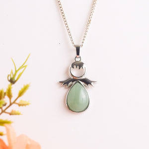 Natural Green Aventurine Pear Wing Shape Pendant – Luck Stone