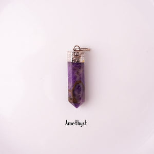 Natural Amethyst Pencil Pendant – Purple Crystal Jewellery | Bellarosa Gems