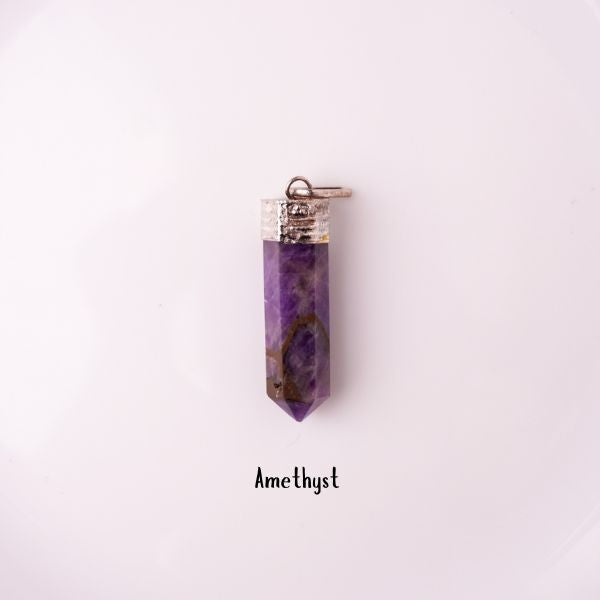 Natural Amethyst Pencil Pendant – Purple Crystal Jewellery | Bellarosa Gems