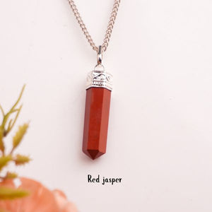 Natural Pencil Pendant Angle View – Genuine Crystal | Bellarosa Gems