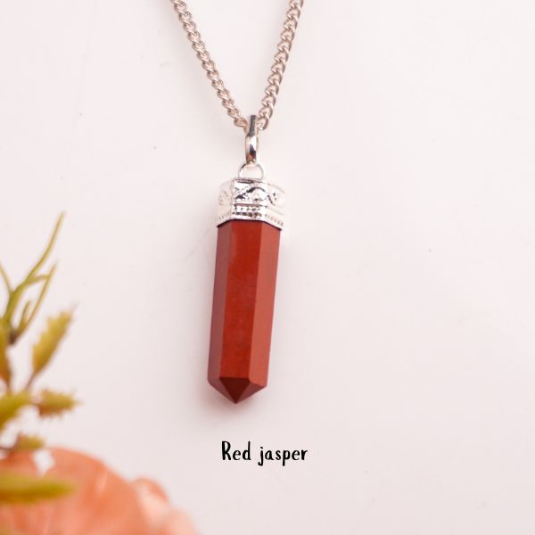 Natural Pencil Pendant Angle View – Genuine Crystal | Bellarosa Gems