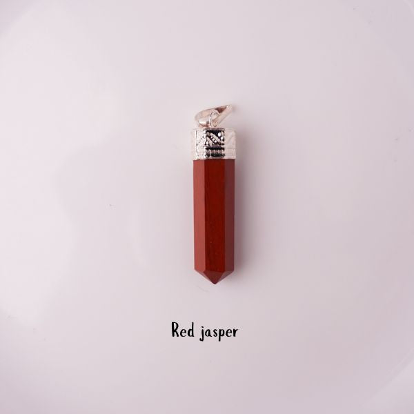 Natural Red Jasper Pencil Pendant – Grounding Stone | Bellarosa Gems