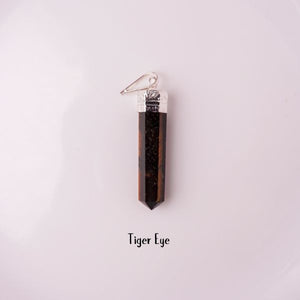 Natural Tiger Eye Pencil Pendant – Confidence Stone | Bellarosa Gems