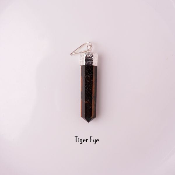 Natural Tiger Eye Pencil Pendant – Confidence Stone | Bellarosa Gems