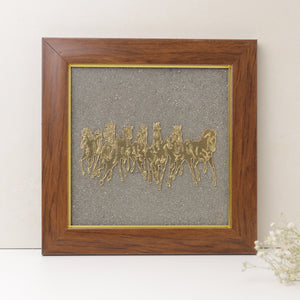 Natural Pyrite Seven Running Horse Frame – Vastu Wealth Decor