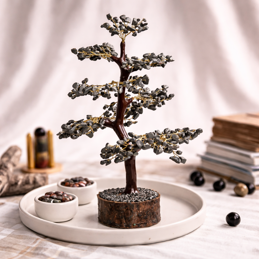 Natural Pyrite Tree Full View – Golden Stone Prosperity Tree | Bellarosa Gems