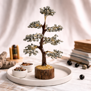 Natural Pyrite Crystal Tree Side Angle – Gold Stone Tree | Bellarosa Gems Surat