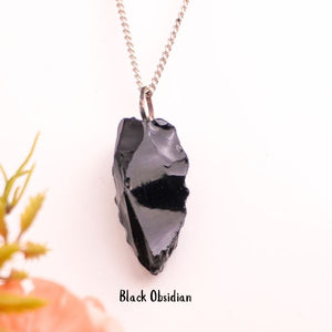 Natural Raw Crystal Pendant Angle View – Genuine Stone