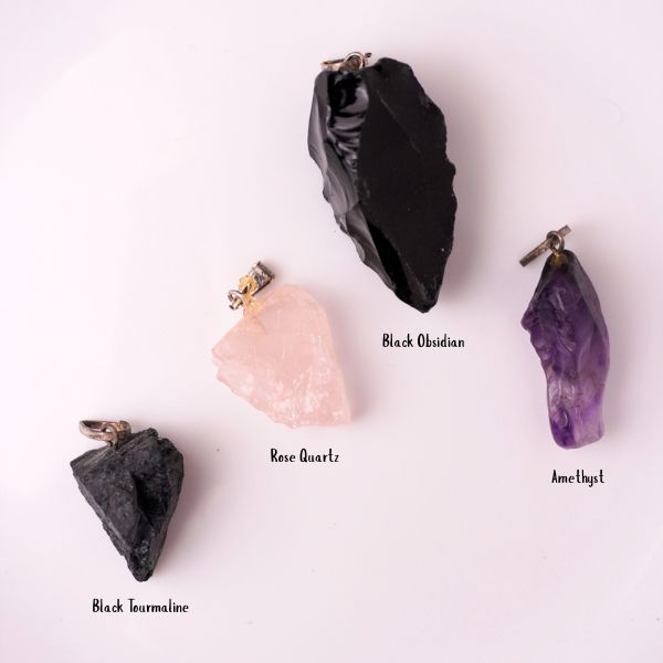 Natural Raw Crystal Pendant – Multi Stone Varieties