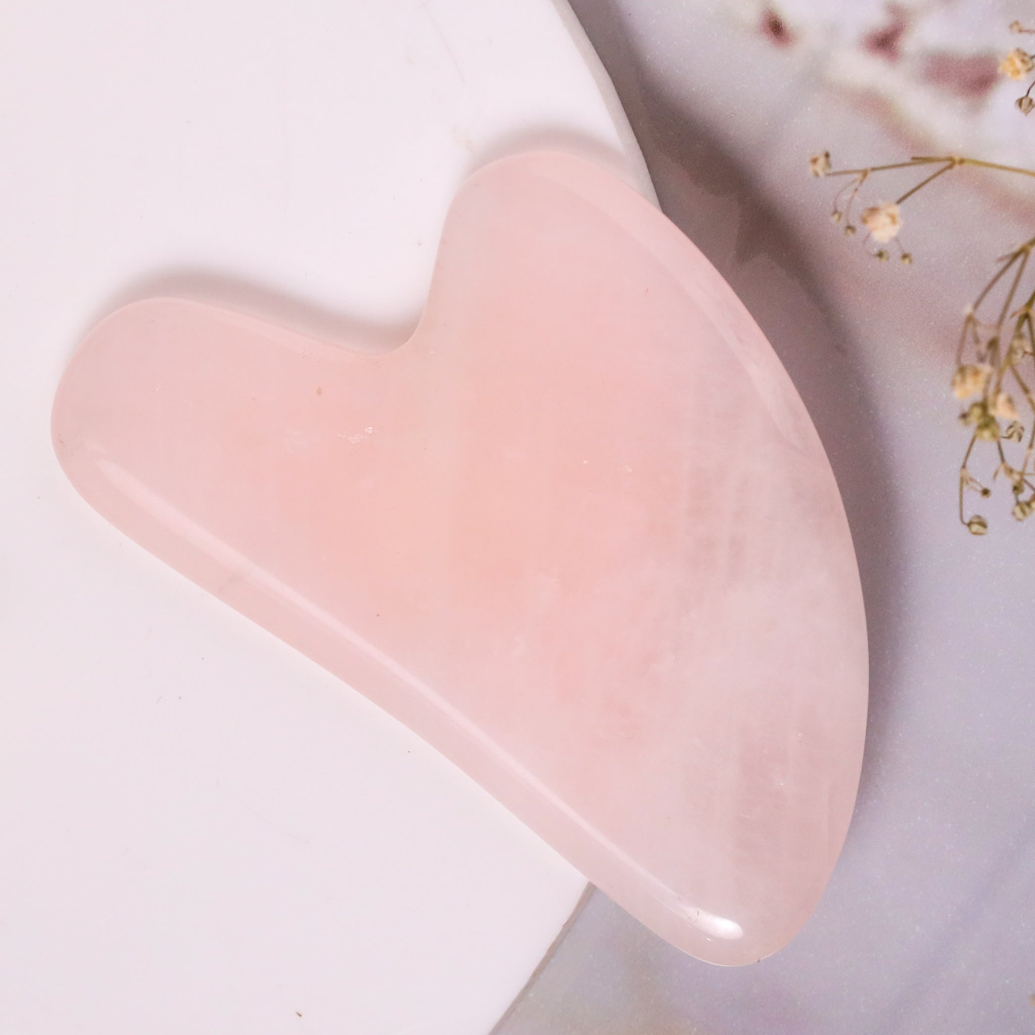 Natural Rose Quartz Face Roller Close Up – Genuine Crystal Stone