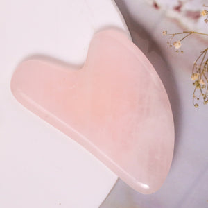 Natural Rose Quartz Face Roller Close Up – Genuine Crystal Stone