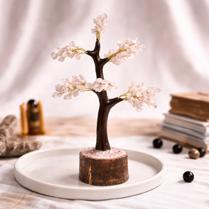 Natural Rose Quartz Crystal Tree Side Angle – Love Stone Tree | Bellarosa Gems