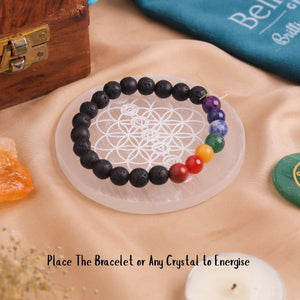 Natural Selenite Chakra Balancing Round Plate Second View – White Crystal