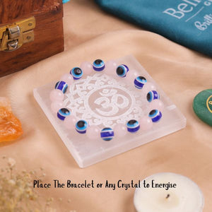 Natural Selenite Charging Plate Second View – White Crystal Plate