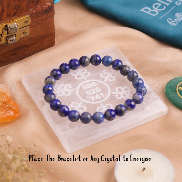Natural Selenite Money Plate Top View – White Crystal Energy Plate