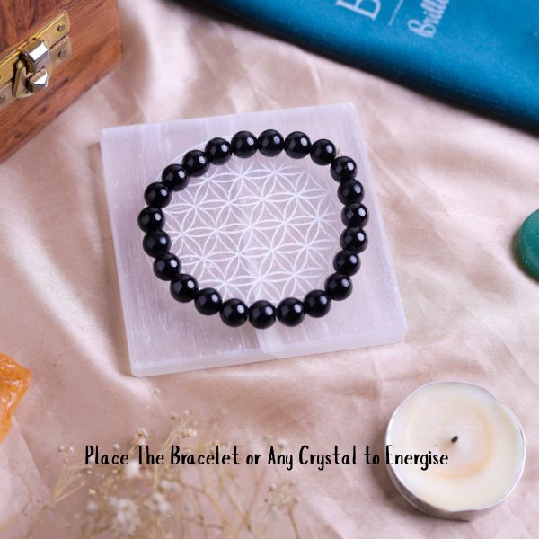 Natural Selenite Multi Crystal Plate Top View – Colourful Energy Plate