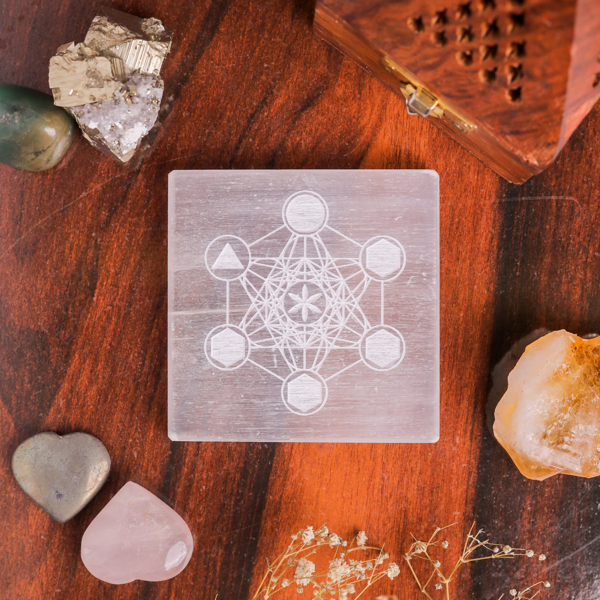 Natural Selenite Square Plate – Crystal Charging Cleansing Tool