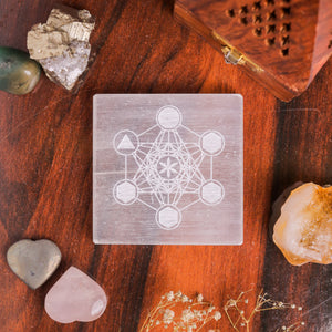 Natural Selenite Square Plate – Crystal Charging Cleansing Tool