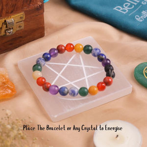 Natural Selenite Star Plate Second View – White Crystal Energy Plate