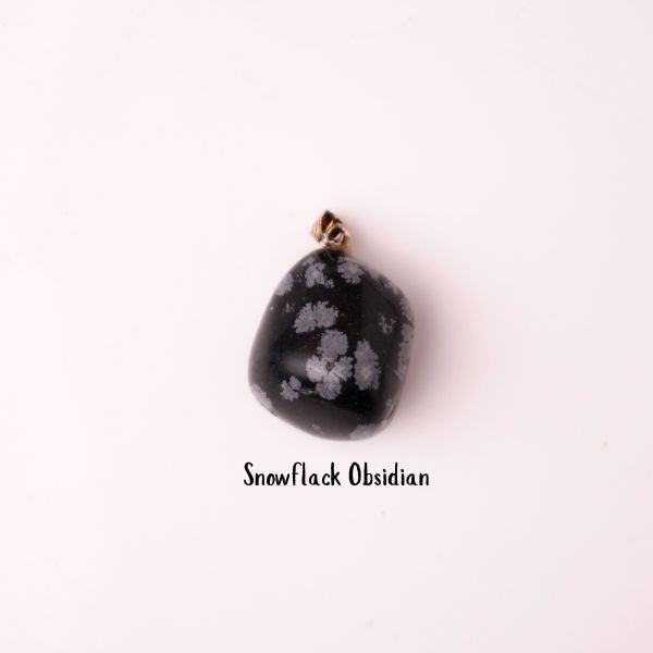 Natural Snowflake Obsidian Tumble Pendant – Protection Stone