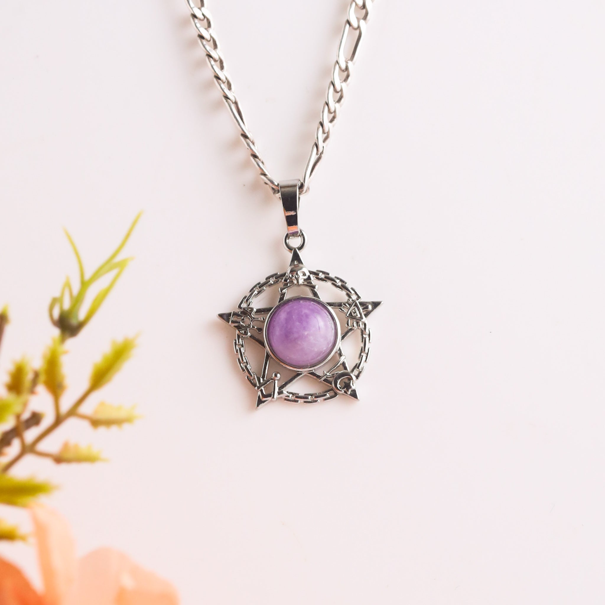 Natural Amethyst Star Shape Pendant – Purple Crystal Jewellery