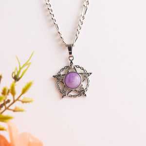 Natural Amethyst Star Shape Pendant – Purple Crystal Jewellery