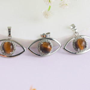 Natural Tiger Eye Pendant Eye Shape Second View – Certified