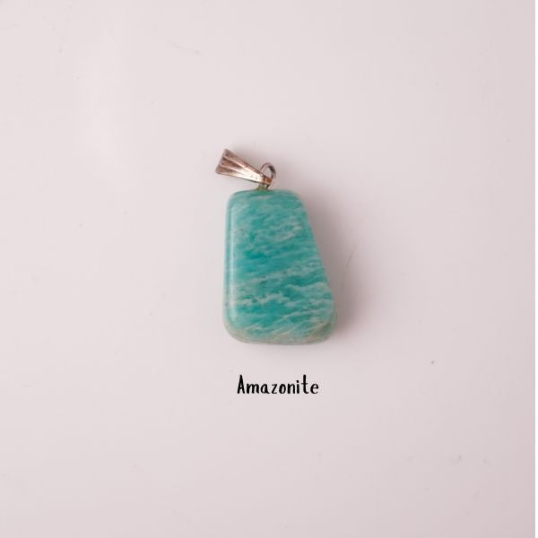Natural Amazonite Tumble Pendant – Blue Green Crystal