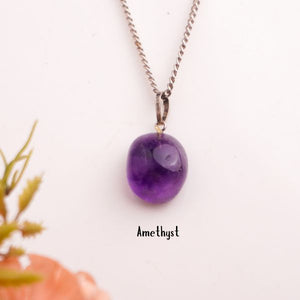 Natural Tumble Pendant Flat Lay – Crystal Jewellery