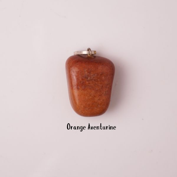 Natural Orange Aventurine Tumble Pendant – Energy Stone
