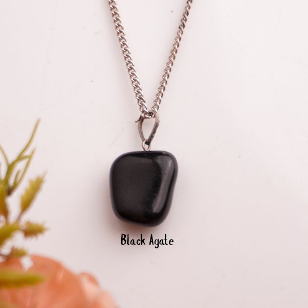 Natural Tumble Pendant 2 Flat Lay – Crystal Jewellery