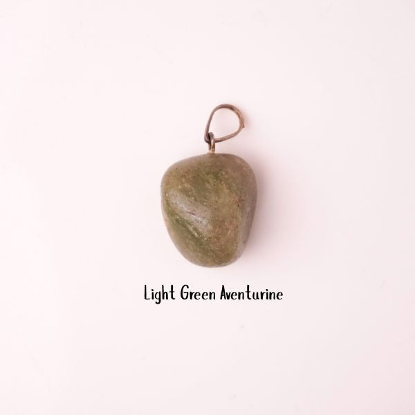 Natural Light Green Aventurine Tumble Pendant – Luck Crystal