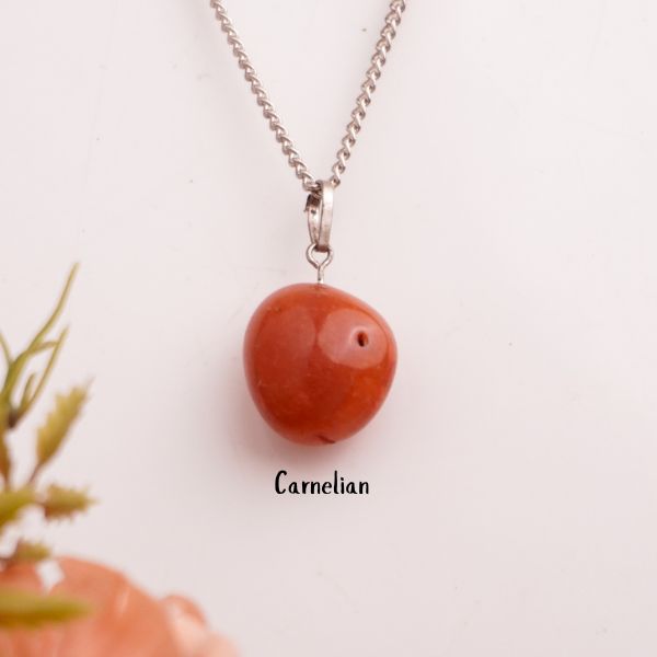 Natural Tumble Pendant 2 Side View – Handcrafted Crystal