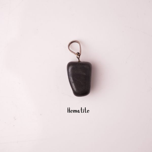 Natural Hematite Tumble Pendant – Grounding Black Stone