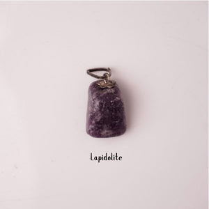 Natural Lepidolite Tumble Pendant – Purple Calming Crystal