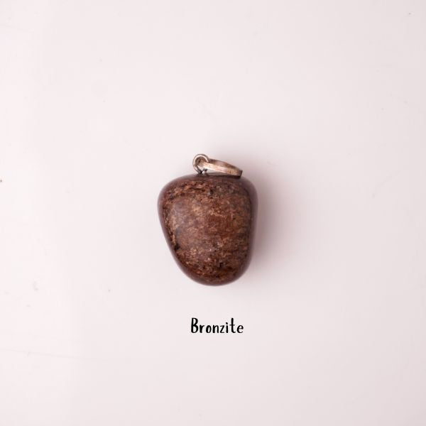 Natural Bronzite Tumble Pendant – Brown Metallic Crystal