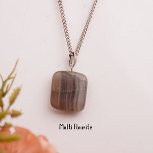 Natural Tumble Pendant 4 Flat Lay – Crystal Jewellery