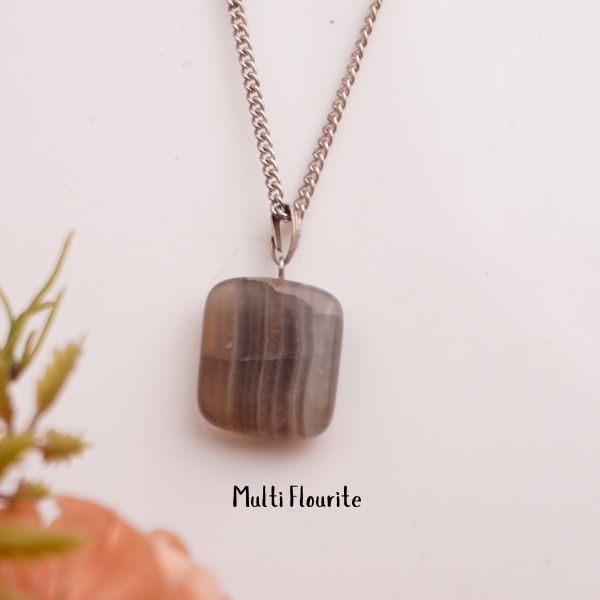 Natural Tumble Pendant 4 Flat Lay – Crystal Jewellery