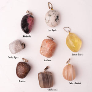 Natural Tumble Pendant 4 – Multi Crystal Varieties