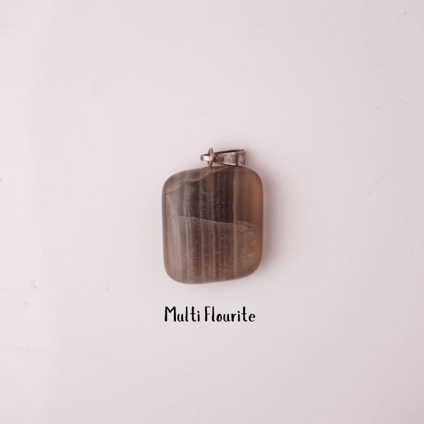 Natural Multifleurite Tumble Pendant – Rainbow Crystal