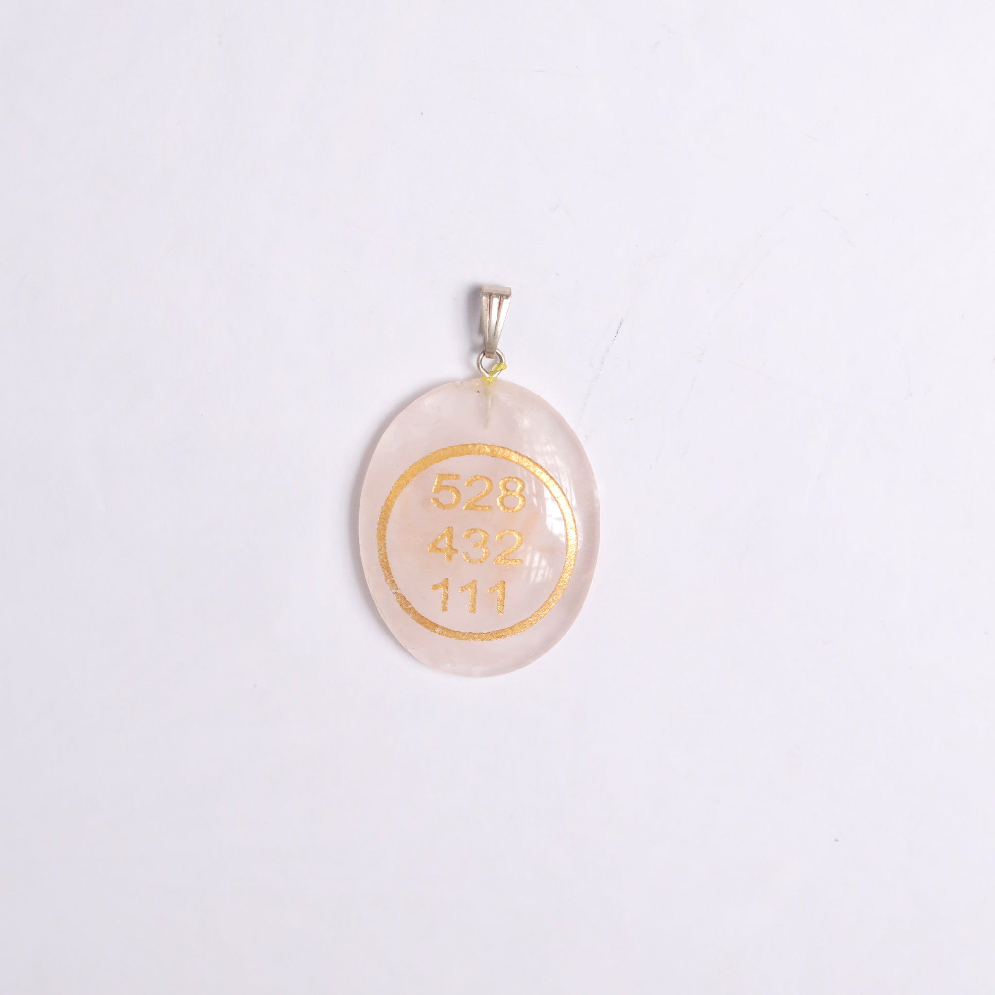 Natural Zibu Coin Pendant Flat Lay – Rose Quartz Aventurine