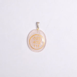 Natural Zibu Coin Pendant Flat Lay – Rose Quartz Aventurine