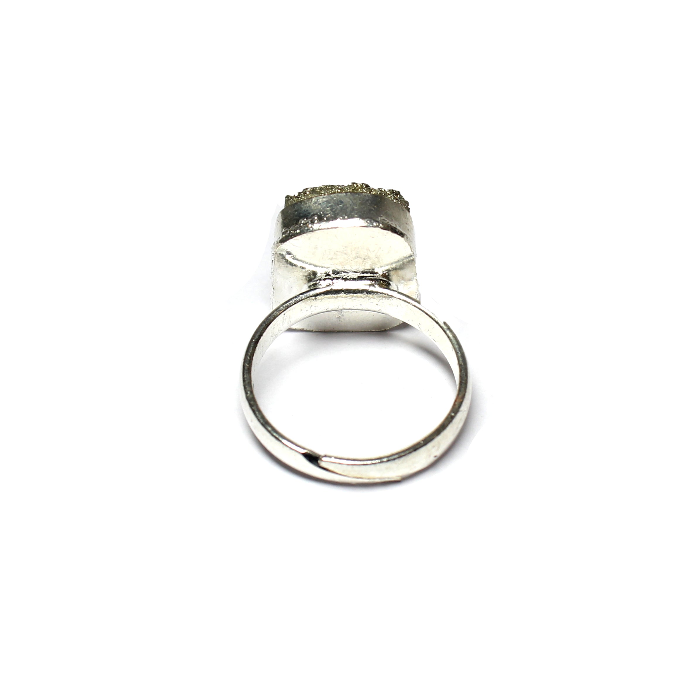 Natural Pyrite Ring Close Up Stone Detail – TGL Certified | Bellarosa Gems