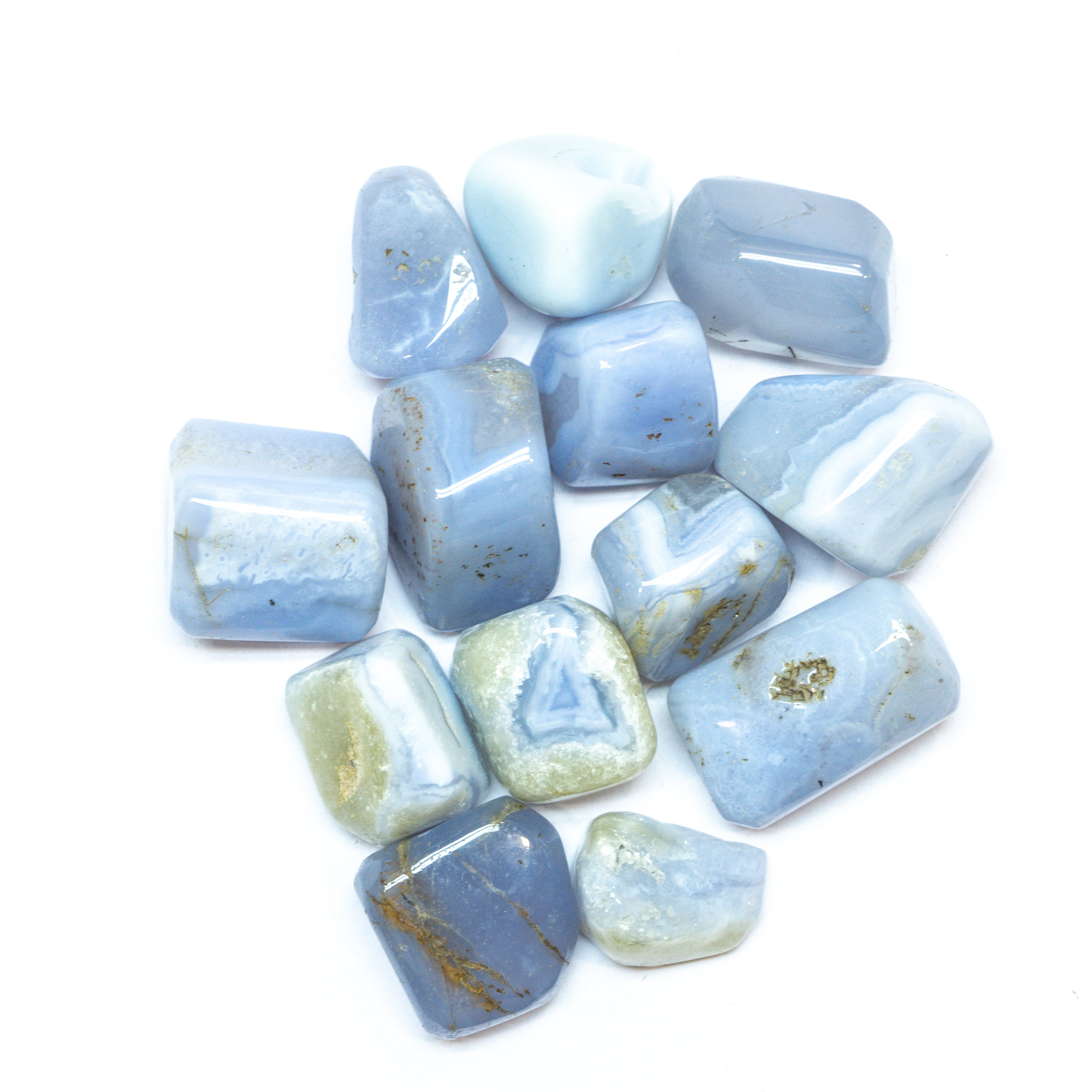 Natural Blue Lace Agate Tumbles