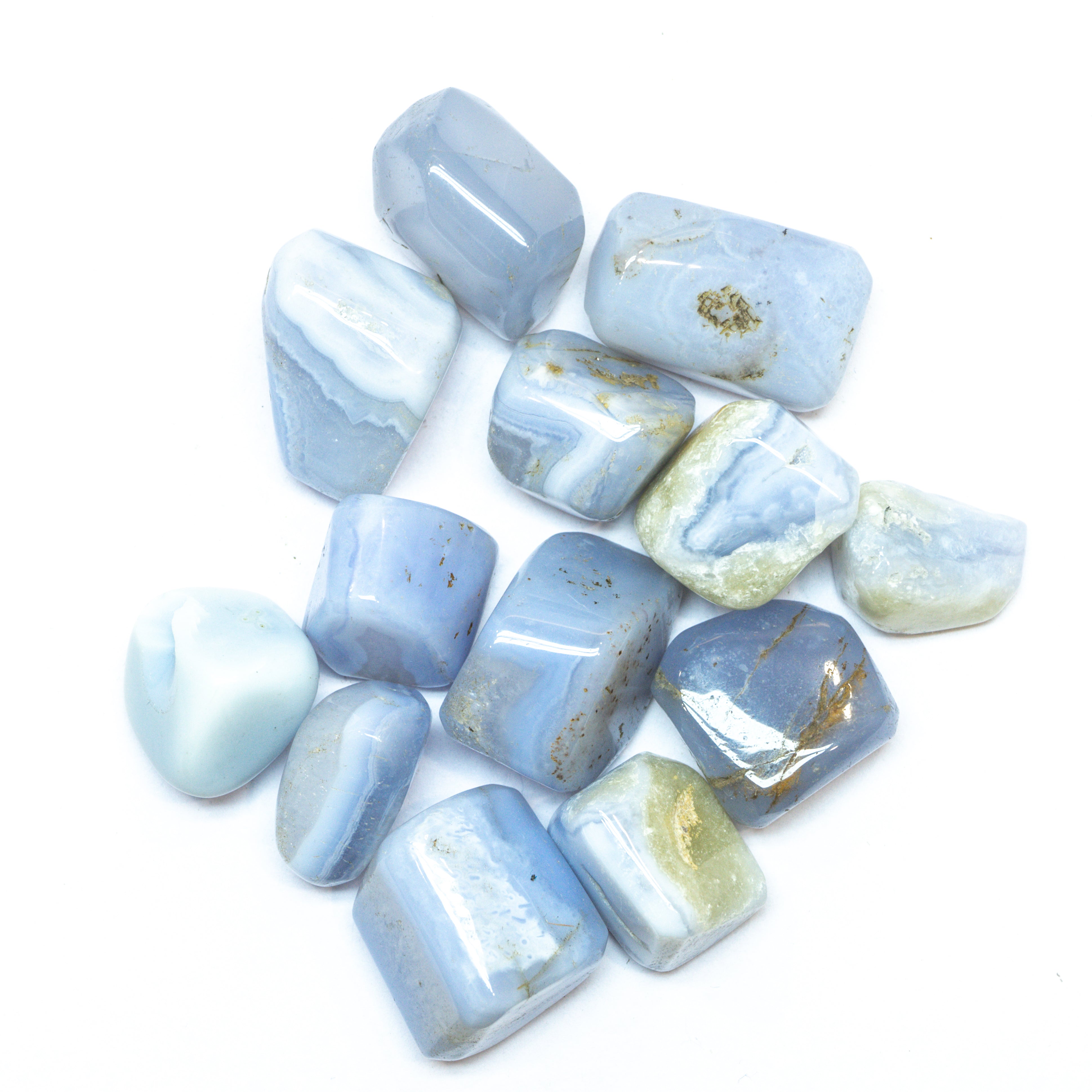 Natural Blue Lace Agate Tumbles