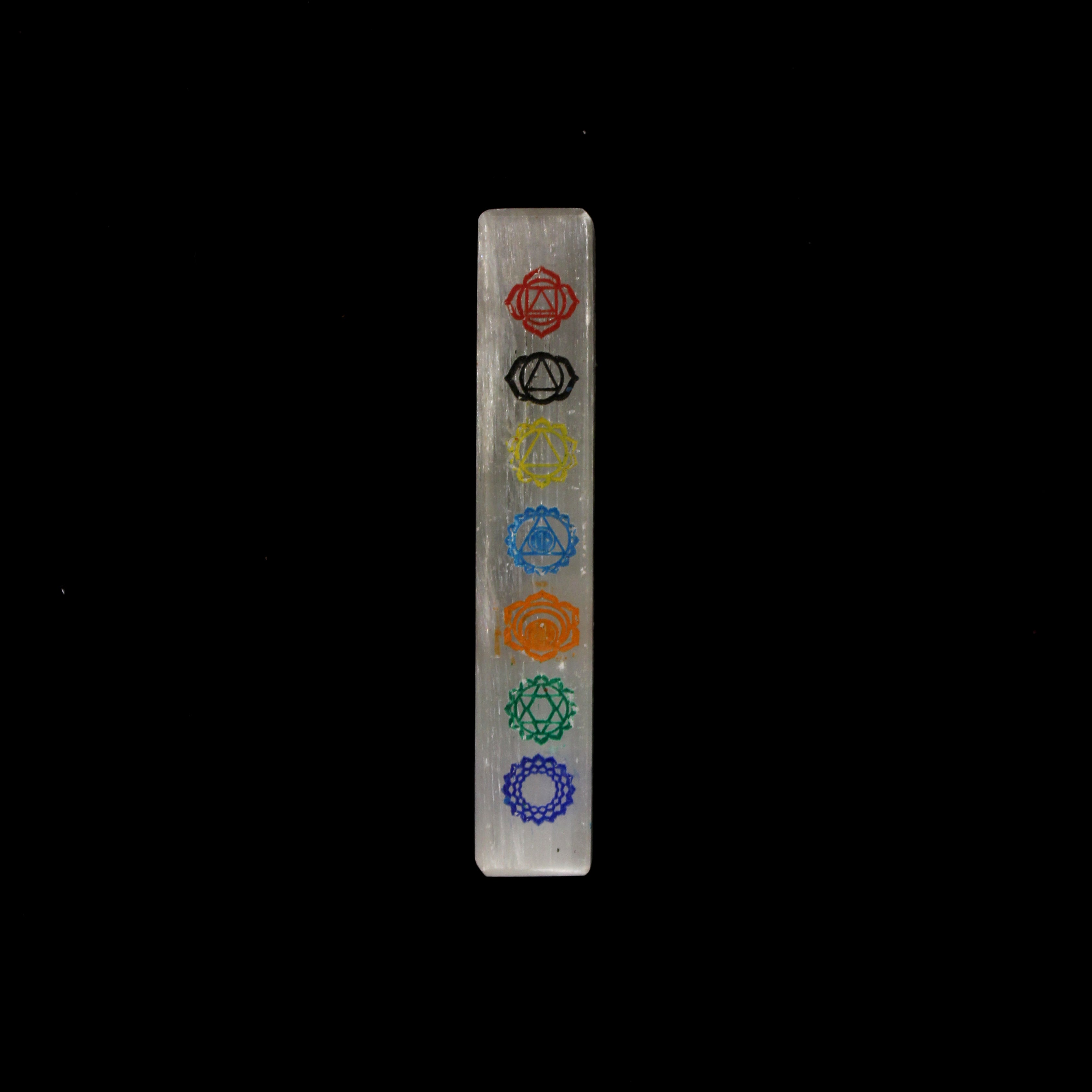 Natural Selenite Seven Chakra Stick