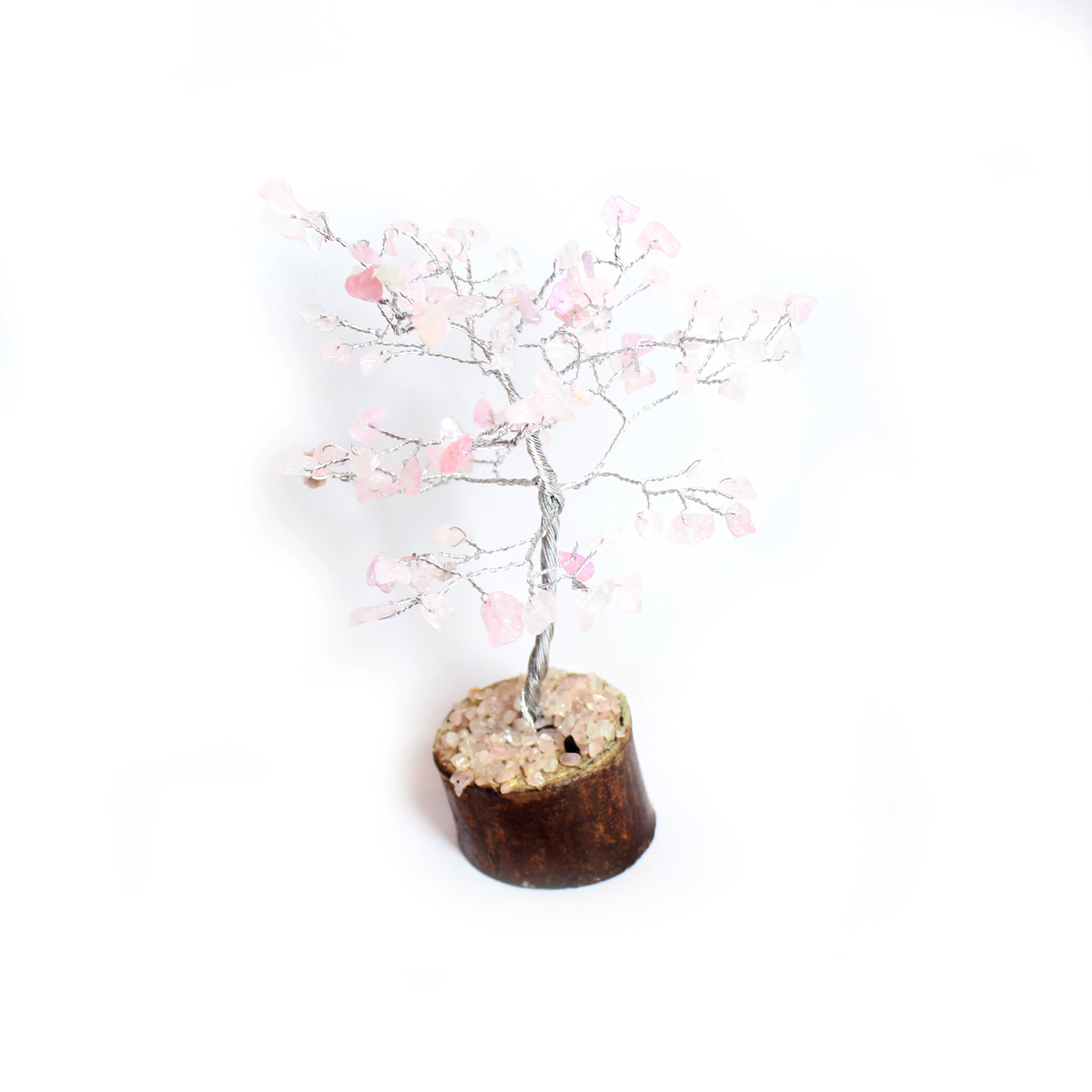 Natural Rose Quartz Wire Tree 100 Beads