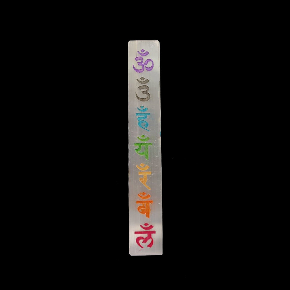 Natural Selenite Seven Chakra Stick