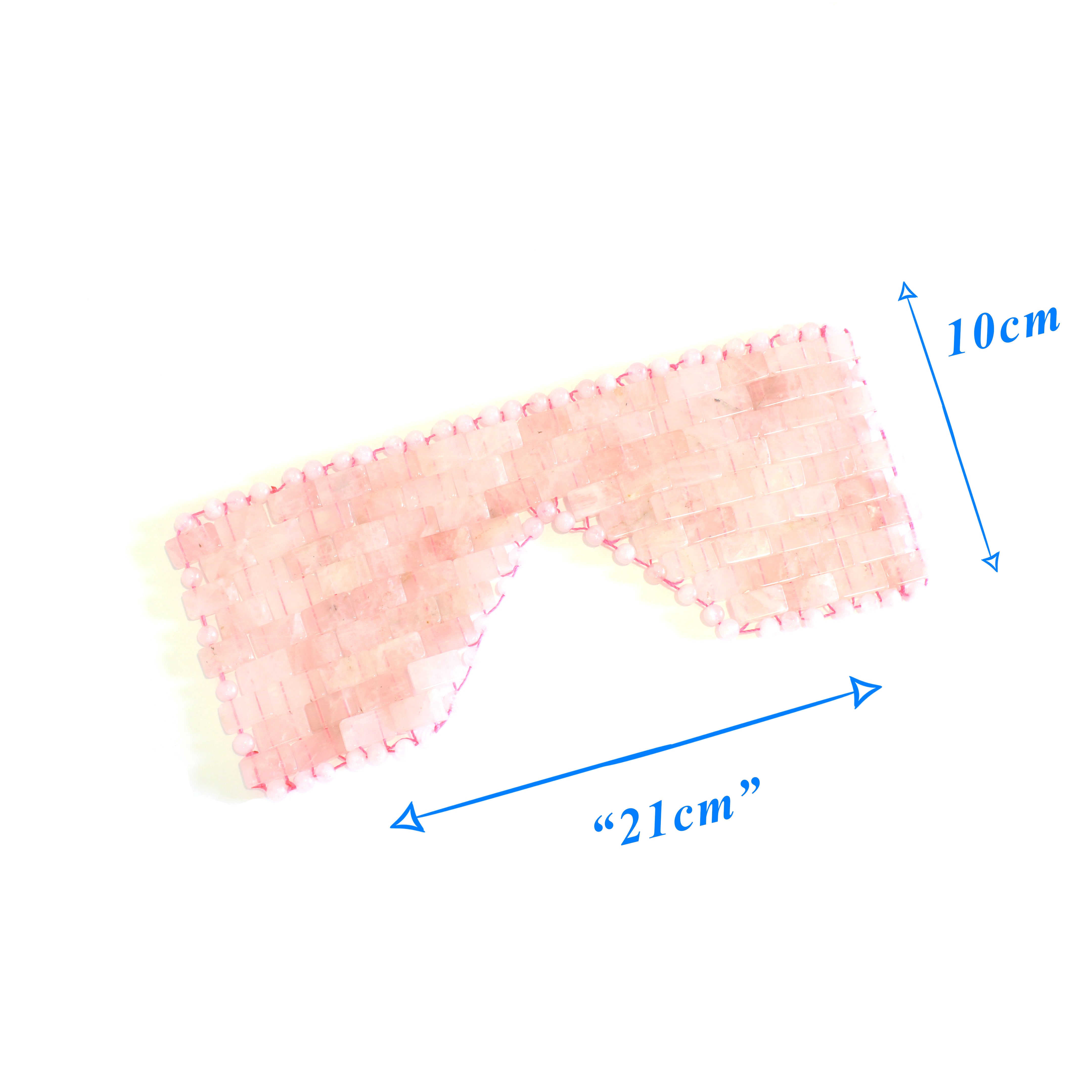 Natural Rose Quartz Eye Mask Worn View – Crystal Sleep Therapy